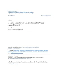 Is There Country-Of-Origin Bias in the Video Game Market? Keaton C