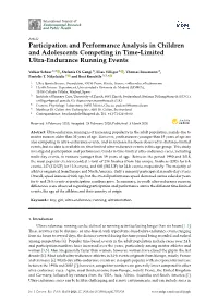 Participation and Performance Analysis in Children and Adolescents Competing in Time-Limited Ultra-Endurance Running Events