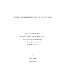 The Effects of Web-Based Peer Review on Student Writing