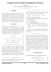 A Simple Proof of G¨Odel's Incompleteness Theorems