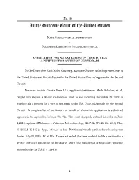 Application for an Extension of Time to File a Petition for a Writ of Certiorari