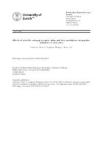 Effects of Selective Estrogen Receptor Alpha and Beta Modulators on Prepulse Inhibition in Male Mice