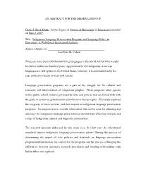 Indigenous Language Preservation Programs and Language Policy in Education: a Web-Based Intertextual Analysis
