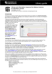 Library and Information Resources for Distance