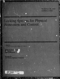 Locking Systems for Physical Protection and Control