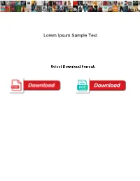 Lorem Ipsum Sample Text