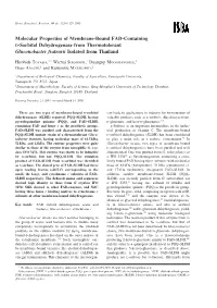 Molecular Properties of Membrane-Bound FAD-Containing D-Sorbitol Dehydrogenase from Thermotolerant Gluconobacter Frateurii Isolated from Thailand