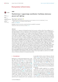 Randomness in Appendage Coordination Facilitates Strenuous