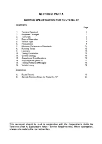 SECTION 2: PART a SERVICE SPECIFICATION for ROUTE No. 97