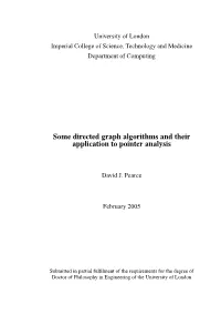 Some Directed Graph Algorithms and Their Application to Pointer Analysis