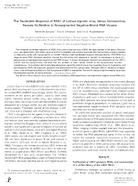 The Nucleotide Sequence of RNA1 of Lettuce Big-Vein Virus, Genus Varicosavirus, Reveals Its Relation to Nonsegmented Negative-Strand RNA Viruses