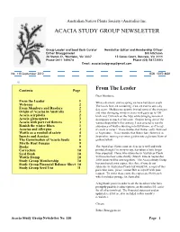 Acacia Study Group Newsletter