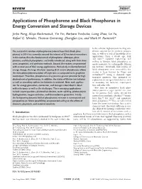 Applications of Phosphorene and Black Phosphorus in Energy Conversion and Storage Devices