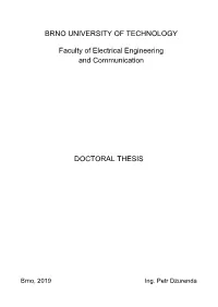 BRNO UNIVERSITY of TECHNOLOGY Faculty of Electrical