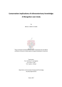 Conservation Implications of Ethnoveterinary Knowledge: a Mongolian Case Study