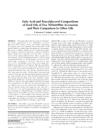 Fatty Acid and Triacylglycerol Compositions of Seed Oils of Five Amaranthus Accessions and Their Comparison to Other Oils F