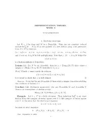 REPRESENTATION THEORY. WEEK 4 1. Induced Modules Let B ⊂ a Be