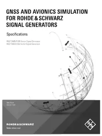 Gnss and Avionics Simulation for Rohde & Schwarz Signal Generators