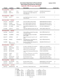 State Projects Scheduled for Advertising