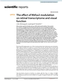 The Effect of Rbfox2 Modulation on Retinal Transcriptome and Visual