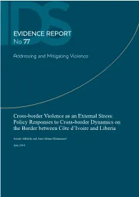 Cross-Border Violence As an External Stress: Policy Responses to Cross-Border Dynamics on the Border Between Côte D’Ivoire and Liberia