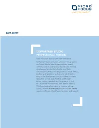 Devpartner Studio Professional Edition Build Microsoft Applications with Confidence