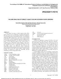 Failure Analysis of Direct Liquid Cooling System in Data Centers