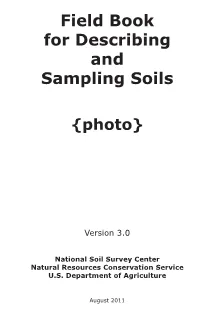 Field Book for Describing and Sampling Soils