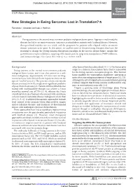 New Strategies in Ewing Sarcoma: Lost in Translation?
