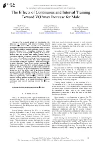 The Effects of Continuous and Interval Training Toward V̇o2max