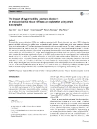 The Impact of Hypermobility Spectrum Disorders on Musculoskeletal Tissue Stiffness: an Exploration Using Strain Elastography