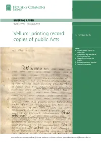 Vellum: Printing Record Copies of Public Acts