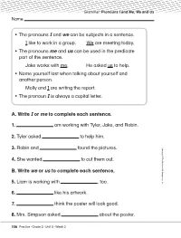 A. Write I Or Me to Complete Each Sentence. 1. Am Working with Tyler