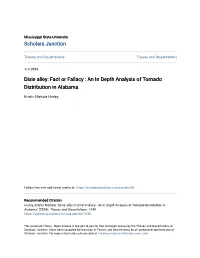 Dixie Alley: Fact Or Fallacy : an in Depth Analysis of Tornado Distribution in Alabama