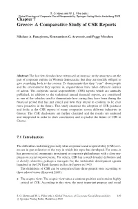 Greece: a Comparative Study of CSR Reports