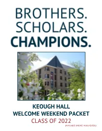 Keough Hall Welcome Weekend Packet Class of 2022