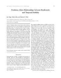 Predation Alters Relationships Between Biodiversity and Temporal Stability