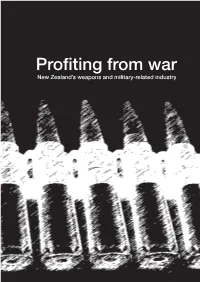 Profiting from War: NZ Weapons & Military-Related Industry