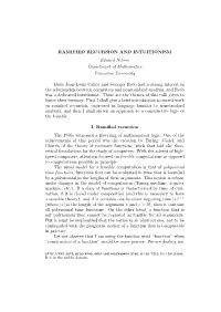 RAMIFIED RECURSION and INTUITIONISM Edward Nelson Department of Mathematics Princeton University