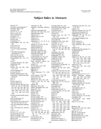 Subject Index to Abstracts