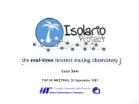 The Real-Time Internet Routing Observatory