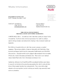 2008 Audi A6/S6 Press Release and Technical Data