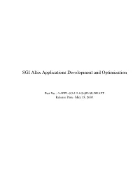 SGI Altix Applications Development and Optimization