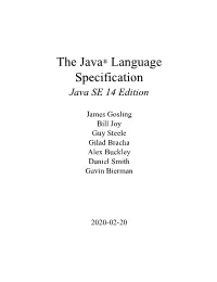 The Java® Language Specification Java SE 14 Edition