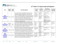 11 Grade U.S. History Scope and Sequence