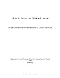 How to Serve the Divine Liturgy