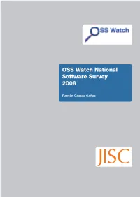 OSS Watch National Software Survey 2008