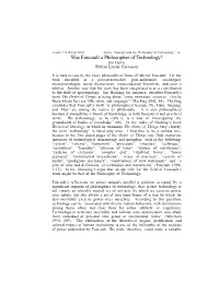 Was Foucault a Philosopher of Technology? Jim Gerrie Wilfrid Laurier University