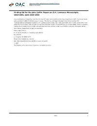 Jake Zeitlin Correspondence and Papers Related to D.H