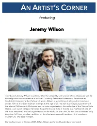 Jeremy Wilson-An Artist's Corner